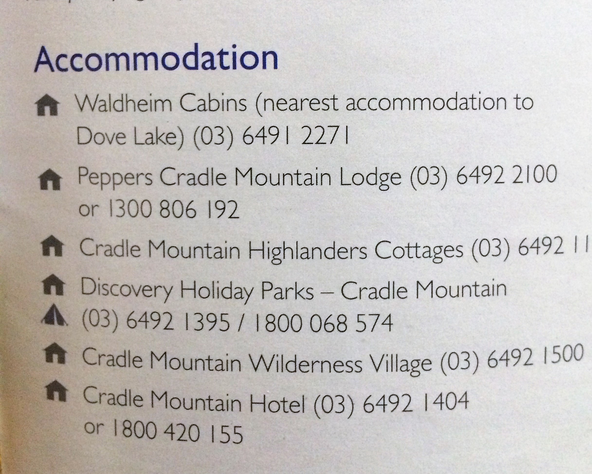 Logement aux Cradle Mountains