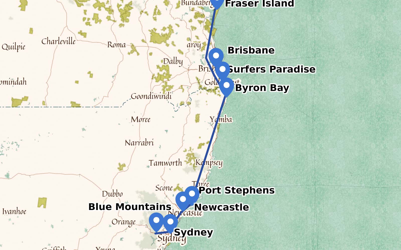 itinéraire australie