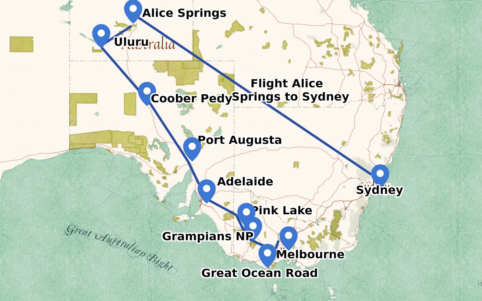 itinéraire australie